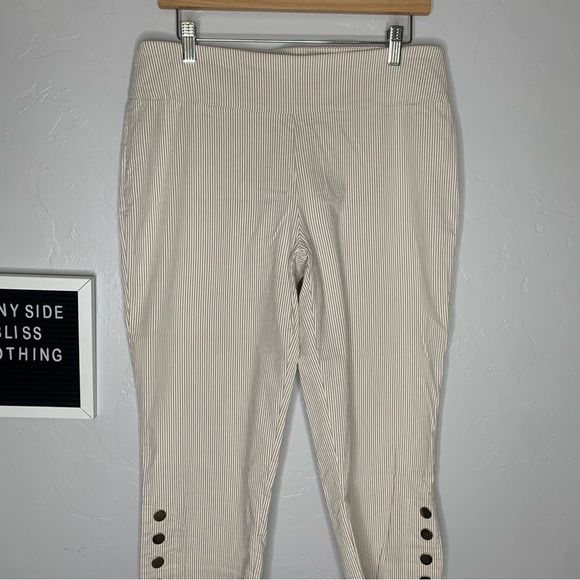 Zac & Rachel Tan Stripped Capris Size 12 - Picture 2 of 9